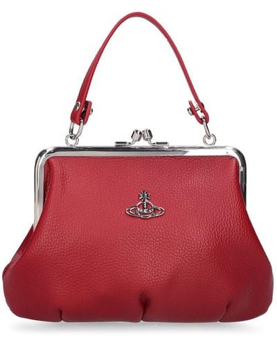 Vivienne Westwood Granny Frame Grained Faux Leather Bag - Red