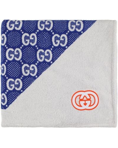 Gucci gg Jumbo Cotton Beach Towel - Blue