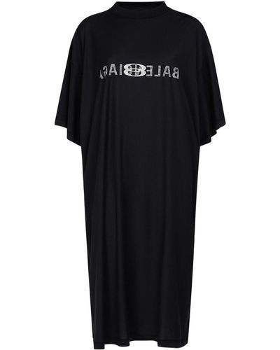 Balenciaga Inside Out Cotton T-shirt Dress - Black