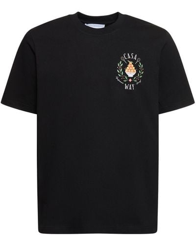 Casablancabrand Lvr exclusive camiseta de algodón estampada - Negro