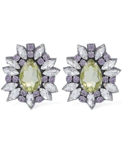 Moschino Crystal Clip-on Earrings - White