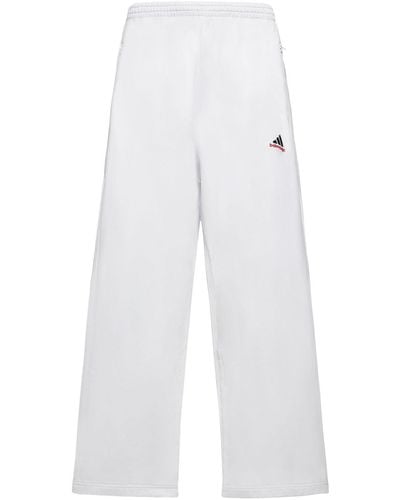 Balenciaga Pantaloni baggy fit adidas in felpa - Bianco
