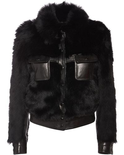 Tom Ford Soft Shearling Leather Jacket - Black