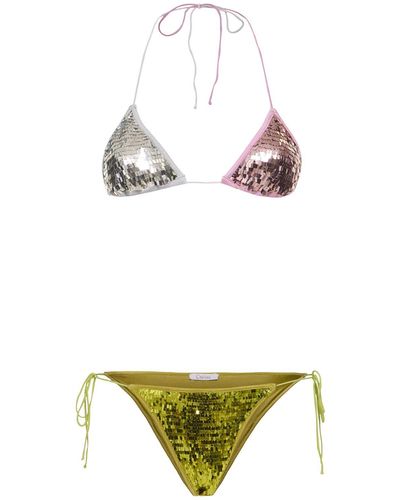 Oséree Microkini Sequined Triangle Bikini - Multicolor