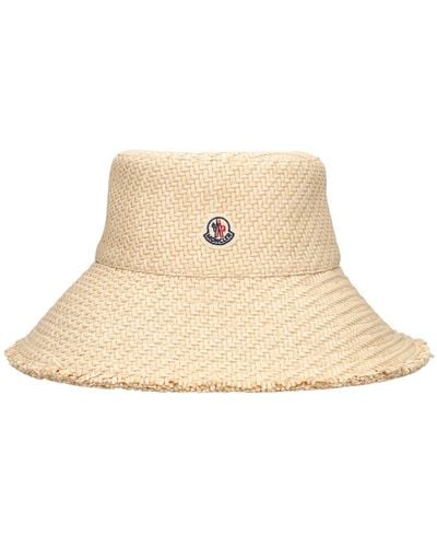 Moncler Raffia Bucket Hat - Natural