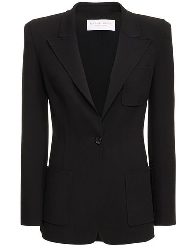Michael Kors Stretch Wool Crepe Jacket - Black