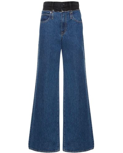 SLVRLAKE Denim Re-Worked Eva Double Waistband Jeans - Blue