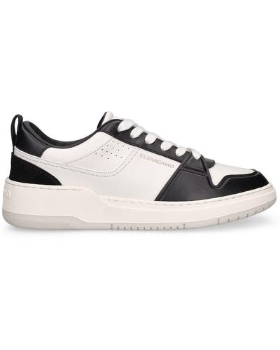 Ferragamo Two-tone Leather Sneakers - Black