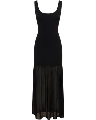 Matteau Drop Waist Viscose Blend Knit Maxi Dress - Black