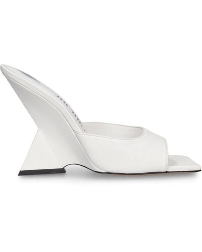 The Attico 105Mm Cheope Leather Mules - White