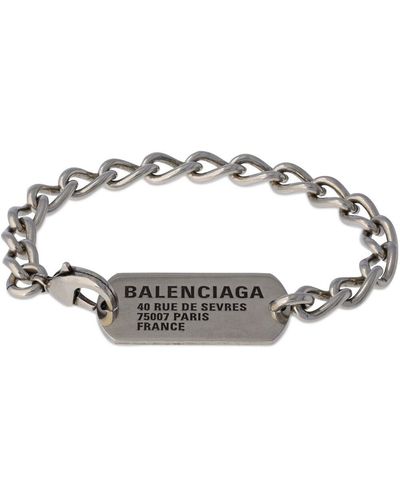 Balenciaga ロゴタグチェーンブレスレット - メタリック