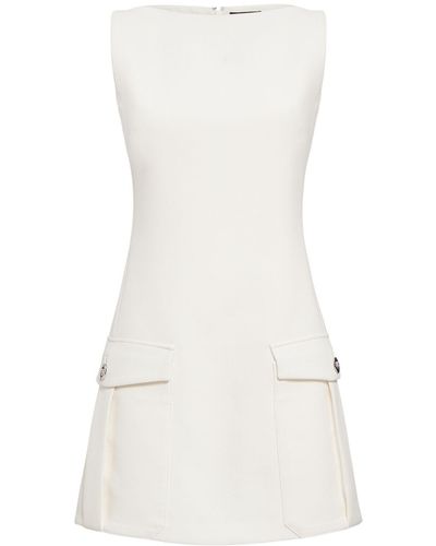 Versace Double Stretch Viscose Crepe Mini Dress - White