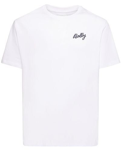 Bally Camiseta de jersey de algodón con logo - Blanco