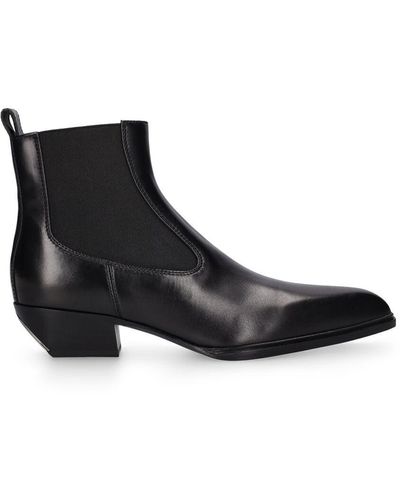 Alexander Wang 40Mm Slick Leather Ankle Boots - Black