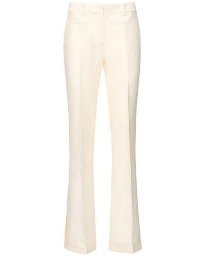 Helmut Lang Linen Blend Straight Pants - White