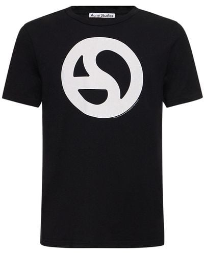 Acne Studios Everest Monogram コットンブレンドtシャツ - ブラック
