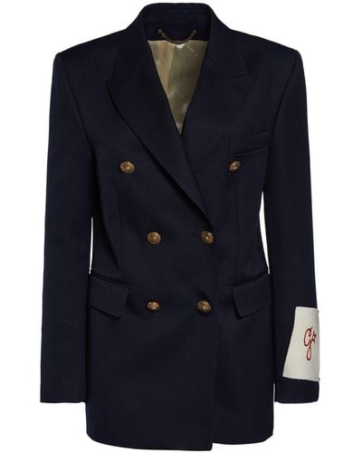 Golden Goose Golden Wool Double Breasted Blazer - Blue