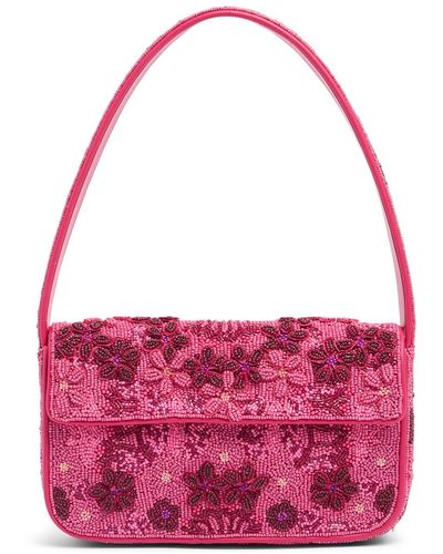 STAUD Tommy Beaded Shoulder Bag - Pink