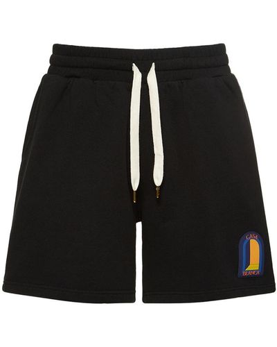 Casablancabrand Shorts l'arche de nuit in felpa di cotone - Nero