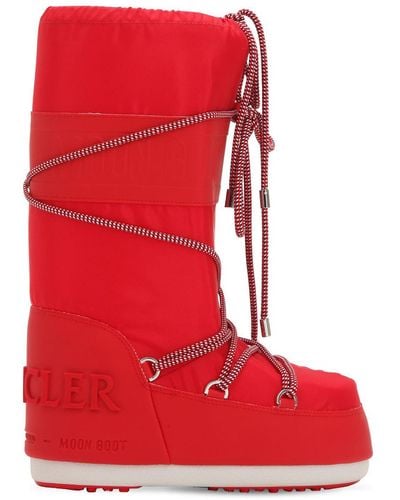 Moncler Saturne Moon Boots High - Red