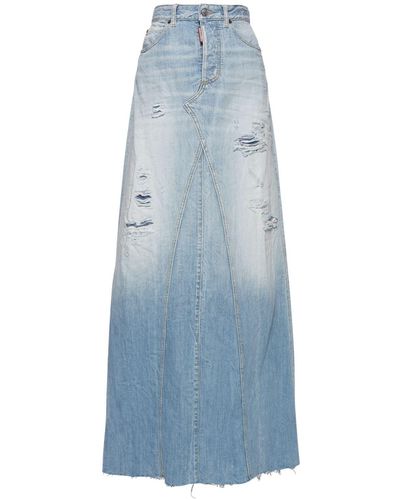 DSquared² 90's Maxi Treated Skirt - Blue