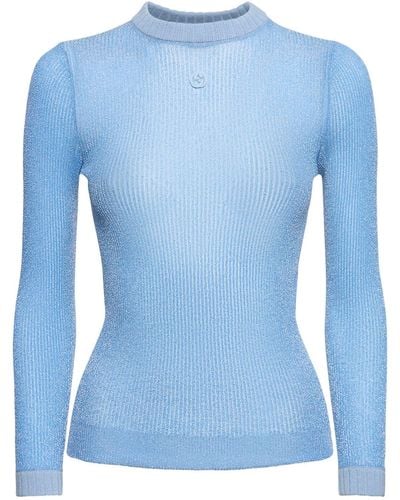 Gucci Strickpullover Aus Extrafeiner Wolle - Blau