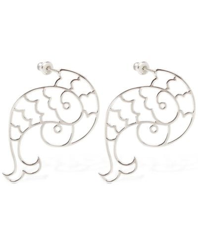 Emilio Pucci Fish Outline Earrings - White