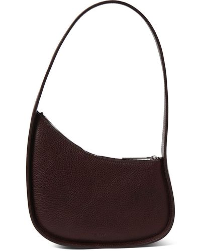 The Row Half Moon Grained Leather Shoulder Bag - Purple
