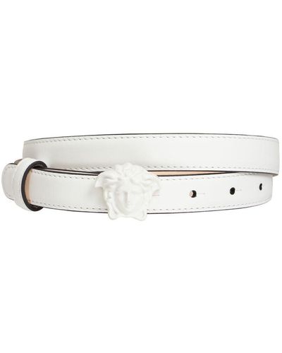 Versace Cintura In Pelle Con Medusa - Bianco