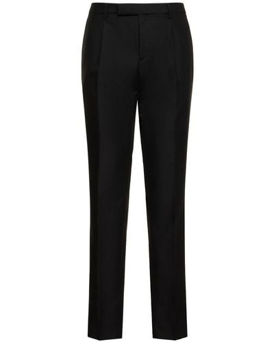 Lardini Mohair & Wool Straight Pants - Black