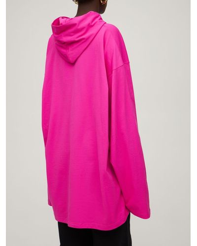 Balenciaga フーデッドジャージースウェットシャツ - ピンク