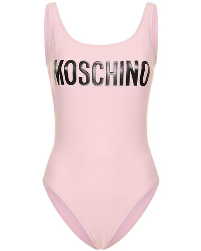 Moschino Logo Lycra One Piece Swimsuit - Pink