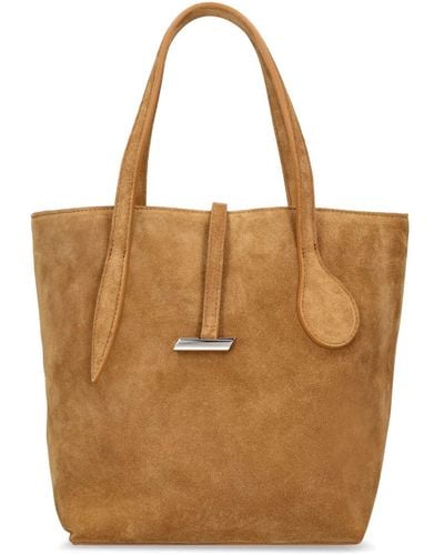 Little Liffner Mini Sprout Grained Leather Tote Bag - Brown