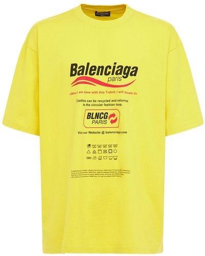 Balenciaga T-shirt En Coton - Jaune