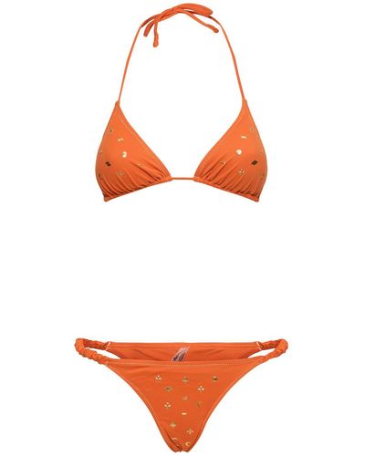 Reina Olga Scrunchie Triangle Bikini - Orange