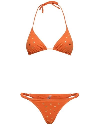 Reina Olga Bikini triangle scrunchie - Orange