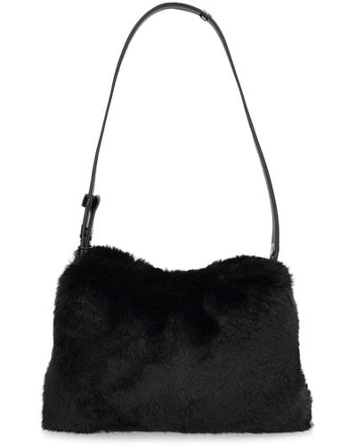 Simon Miller Mini Puffin Faux Fur Bag - Black