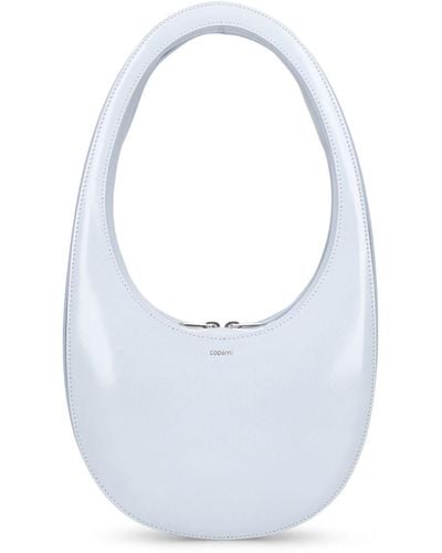 Coperni Swipe Gloss Leather Shoulder Bag - White