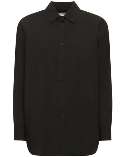 Nili Lotan Mael オーバーサイズコットンシャツ - ブラック