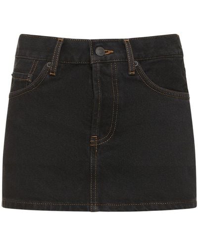Wardrobe NYC Cotton Denim Micro Mini Skirt - Black