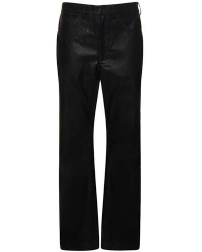 Entire studios Damp Faux Leather Straight Trousers - Black