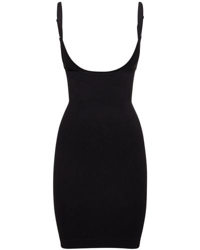 ANDREADAMO Sculpting Jersey Slip-On Mini Dress - Black