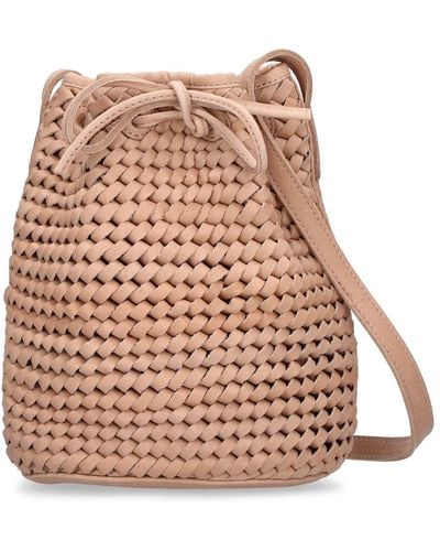 Bembien Isabelle Handwoven Leather Bucket Bag - Natural
