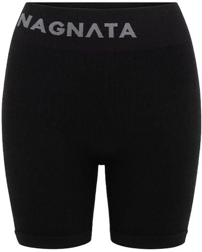 Nagnata Yang Wool Blend Mini Shorts - Black