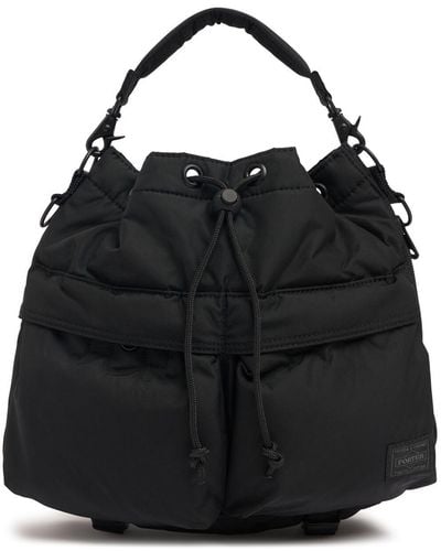 Porter-Yoshida and Co Senses Nylon Crossbody Bucket Bag - Black