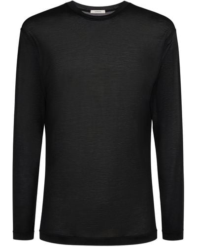 Lemaire ソフトシルクtシャツ - ブラック