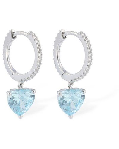 Apm Monaco Crystal Heart Huggie Earrings - Multicolor