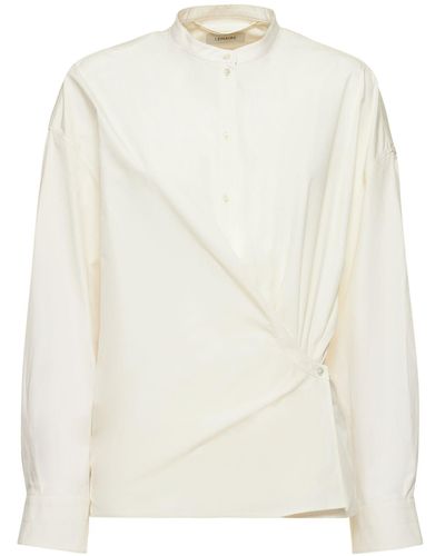Lemaire Officer Collar Twisted Cotton Shirt - White