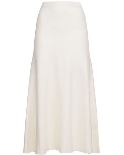 Gabriela Hearst Wool Blend Knit Midi Skirt - White