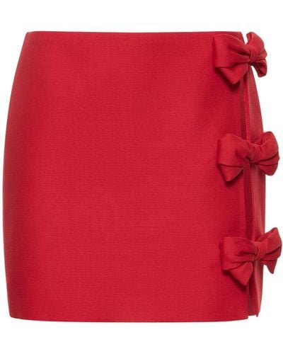 Valentino Crepe Couture Mini Skirt - Red
